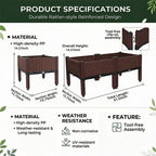 Raised Garden Bed with Interchangeable Wheels, Garden Boxes with Drainage, Ideal for Planting Vegetables, Herbs and Flowers, Patio. Suitable for Both Indoor and Outdoor use. - Image 6