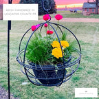 Large Wrought Iron Hanging Globe Planter – Amish Handmade Metal Sphere Plant Hanger for Indoor Outdoor Use – Clamshell Basket Style – Rustic Black Garden Patio Decor for Flowers, Ferns, Lanterns - Image 3
