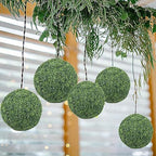 HUHJYUGE Artificial Plant Topiary Ball 16in, Durable Green Grass Decorative Balls, Round Plastic Plant Ball Decoration, for Wedding New Year Christmas Ceiling Garden Home Outdoor - Image 3