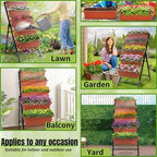 Homdox 3.74FT Vertical Garden Bed, 5 Tiers Raised Garden Planter, 23 * 26 * 45Inch Outdoor Stand with 4 Hooks for Vegetable Flower, Patio Yard, Brown - Image 6