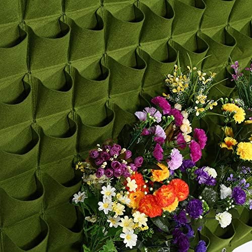 81 - Pocket Vertical Felt Plant Grow Bag, Wall Hanging Planter for and Flowers, Reusable Eco - Friendly Felt Garden Container with Drainage, Indoor Outdoor Wall Greening Decor (Green) - Image 4