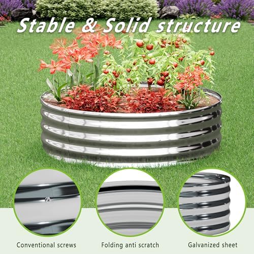 DIIYIV Galvanized Raised Garden Bed,2x2x1FT,3PCS,Silver - Image 6