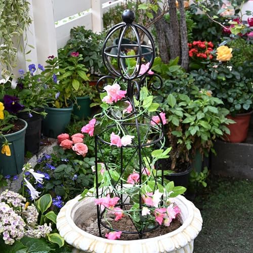 Metal Garden Obelisk Trellis for Climbing Plants - 27.1"x7.8" - Image 5