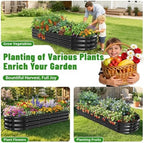 Black Oval Raised Garden Bed / Galvanized Steel Planter Box,6 x 2 x 1FT - Image 7
