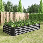 6x3x1 ft Metal Raised Garden Bed Outdoor, Galvanized Steel Rectangle Planter Box for Vegetables, Flowers & Herbs, Corrugated Raised Bed with Open Bottom, Rustproof & Easy Assembly - Image 6