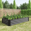 Galvanized Raised Garden Bed, Garden Box Outdoor, 6X3X1 FT, Black by FOUBAM