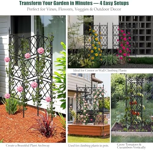 WellSign Garden Trellis for Climbing Plants Outdoor 63 Inch Iron Pipe - Image 2