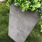 Kante Lightweight Modern Tall Square Outdoor Planter, 23.6 Inch Tall, Gray Concrete - Image 3