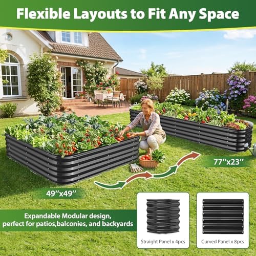 16.5" Deep Raised Garden Bed 4x4 ft for Vegetables, Herbs & Flowers - Image 5