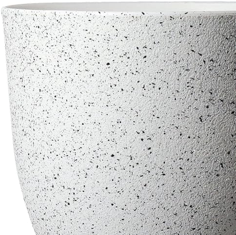 2Pack Large Indoor Planter Pot 12 Inch Plant Pot, Modern Flower Pots for Out Door Plants, Speckled White Plastic Planting Pots with Holes & Trays - Image 5