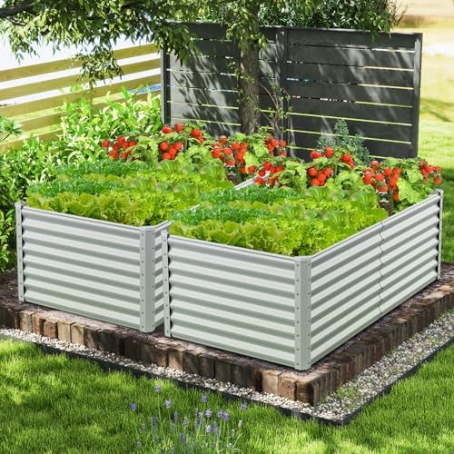 GIANTEX 6x3x2ft Raised Garden Bed, Large Metal Elevated Rectangular Planter Bed, 271 Gallon Capacity, Outdoor Planting Garden Box for Vegetable Flower Herb Grow (Grey) - Image 3