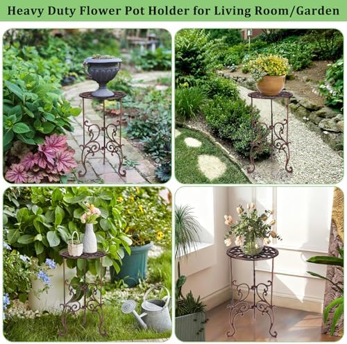 OwnMy Cast Iron Tall Plant Stand Heavy Duty Wrought Iron Flower Pot Holder - Image 6