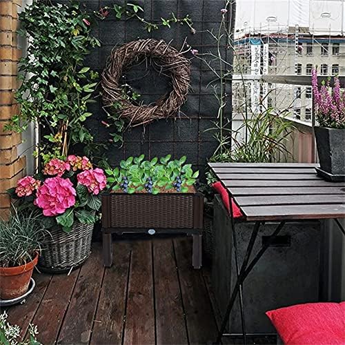 1 Set Plastic Raised Garden Bed, Vegetables Plant Raised Bed Kits Elevated Planting Container with Legs for Indoor & Outdoor Use, Brown - Image 6