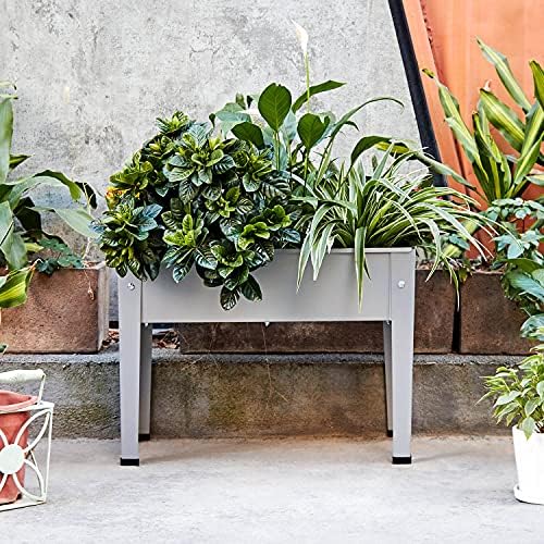 Metal Raised Garden Bed,Raised Planter Box with Legs,Herbs and Vegetables Planter Suitable for Outdoor Patio Deck and Porch (Mini Gray) - Image 3