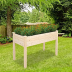 29.92''H Heavy Duty Raised Garden Bed,Wood Planting Frame with Bed Liner, Wood Elevated Planter with Legs for Vegetables Fruits Potato Onion Flower, Outdoor Sturdy Long Lasting Planter Box Kit by Unknown