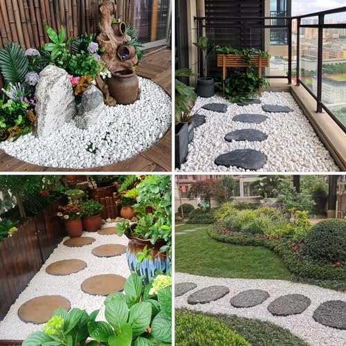 20lbs White Pebbles for Landscaping, 3/8inch Small Rocks for Gardening Succulent Cactus Planters, Natural Polished Pebbles, River Rocks for Plants, Vases - Image 5