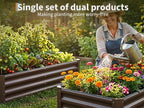 2 Pack Galvanized Raised Garden Bed Kit, Large Rectangular Metal Oval Raised Garden Beds, Outdoor Deep Root Box Planter for Gardening, Vegetables, Flowers, Herbs (4x2x1FT, Brown) - Image 2