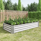 Metal Raised Garden Bed for Outdoor Vegetable & Flower Gardening: 7.6x3.7ft Large Galvanized Steel Planter Box, Easy Assembly Deep Root Garden Beds for Backyard, Patio (Silver with 6x3x1ft) - Image 4