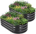 Galvanized Raised Garden Bed Outdoor, 4x2x1ft, 2 Pack, Grey by BIRDSINYARD