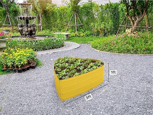 Plant & Plot Galvanized Raised Garden Beds Outdoor // Planter Raised Beds for Gardening, Vegetables, Flowers // Large Metal Garden Box (Yellow) // Tool-Free Assembly - Image 6