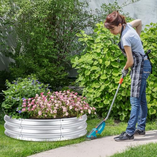 Aoodor 9" Tall 30" Metal Raised Garden Bed, Silver - Image 4