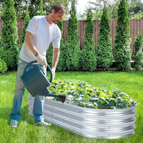Aoodor Galvanized Raised Garden Bed Kit, Silver - Image 4