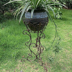 2 Pack Metal Tall Plant Stands, 25 Inch Wrought Iron Plant Stand - Image 5
