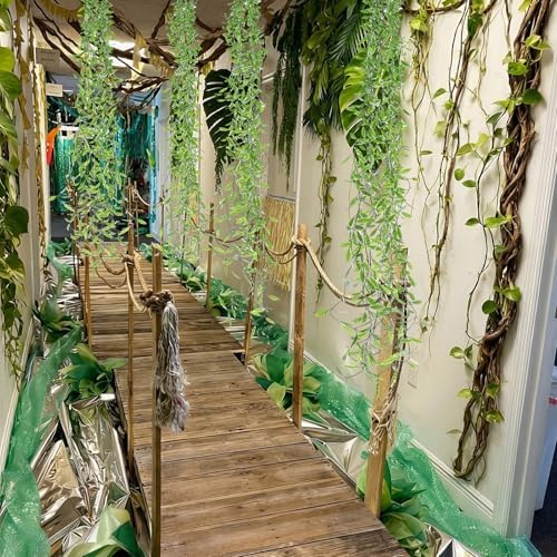 Bucherry Jungle Party Decoration Set 68.9ft Artificial Hanging Willow Vines - Image 6