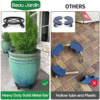 Amagabeli 2 Pack 14" Plant Caddy with Wheels Heavy Duty Iron Potted Rolling Plant Stand Dolly with Brake Metal Planter Flower Pot Rollers Movers Indoor Outdoor Trolley Casters Coaster - Image 6