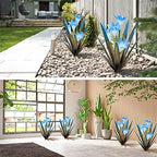 Homight Metal Agave Plant Outdoor Decoration Lily Mexican Yard Art Garden Gift Home Decor Hand Painted Metal Agave Garden Yard Statue, Outdoor Lawn Ornaments (2 Big Blue Lilies) - Image 4