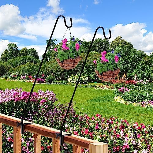 Juegoal 2 Pack Heavy Duty Deck Hook with 2 Inch Non Slip Clamp, 25 or 36 Inch Extended Reach Deck Hook, Adjustable Rail Pole Plant Bracket for Hanging Bird Feeder, Suet Baskets, Lanterns, Wind Chimes - Image 4