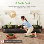 Best Choice Products 8x2x1ft Outdoor Metal Raised Garden Bed, Oval Deep Root Planter Box for Vegetables, Flowers, Herbs, and Succulents w/ 108 Gallon Capacity - Wood Grain - Image 6