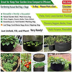 200 Gallon Big Raised Garden Bed Bag (50x24 inch) Large Plant Grow Bag for Tomato,Potato Planter,Herbs Veggies Planter,Flower Bed,Plant Container,Yard Waste,Lawn Debris,Leaf Bag with Gardening Gloves - Image 2