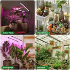 Solar Plant Grow Light with Battery Run Day/Night, 2 Heads 40 LED Clip On Full Spectrum Plant Light with 16.4FT Cable/USB Charging/Timer/Dimmable for Outdoor Indoor All Stage Plants - Image 7