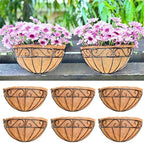 LaLaGreen Fence Wall Planter (12 in, 6 Pack) Black Coco Liner Flower Pots by L%C3%A1L%C3%A1Green