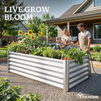 YITAHOME 6x3x3ft Galvanized Raised Garden Bed, Metal Planter Box with Safety Rubber, Gloves, Outdoor Flower Bed for Planting Plants Vegetables, Silver - Image 2