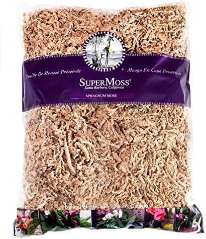 SuperMoss 7 59834 22303 0 Orchid Sphagnum Moss, 1400 in3 Bag (Appx. 32oz), Natural White by SuperMoss