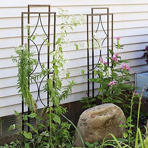 Sunnydaze 48" Black Metal Garden Trellis for Climbing Plants, 2-Pack - Image 6