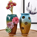 1 PCS Mini Retro Ceramic Succulent Plant Pots Vase Cactus Plant Pots Flower Pots Container Planter with Hole - Breathable Multi-Hole Porous A17 - Image 4