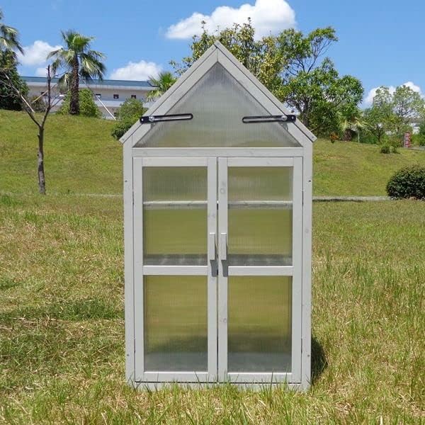 Wooden Growhouse with Adjustable Shelves, Mini Outdoor Growing Rack, Indoor Cold Frame Plant Stand - Image 4