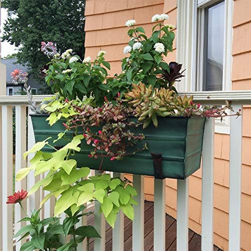 Achla Designs Galvanized Window Flower Box Planter-Green-Medium (24" L x 9.5" W x 7.5" H) - Image 7