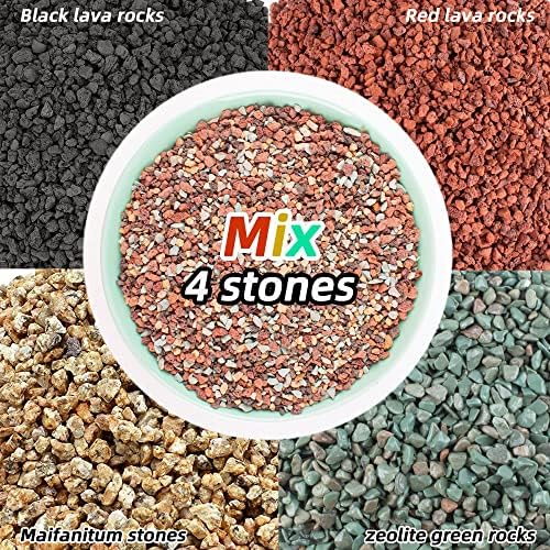 18lb Mix Lava Rocks for Plants in Door -Gravel Pebbles for Bonsai Succulent Cactus Potting Soil and Vase Fillers, Fairy Gardening,Top Dressing - Image 2