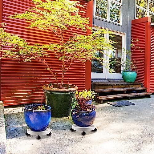Skelang Plant Caddy 13 Inches, Wheeled Planter Pallet, Plant Stand Dolly for Heavy Planter, Deck Potted Plant, Garden Planter, Load Capacity 120Lbs (Pack of 2) - Image 6