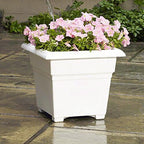 Root & Vessel Countryside Square Tub Planter, White, 14-Inch - Image 4