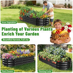 Black Oval Raised Garden Bed / Galvanized Steel Planter Box,60X24X12 inches - Image 7