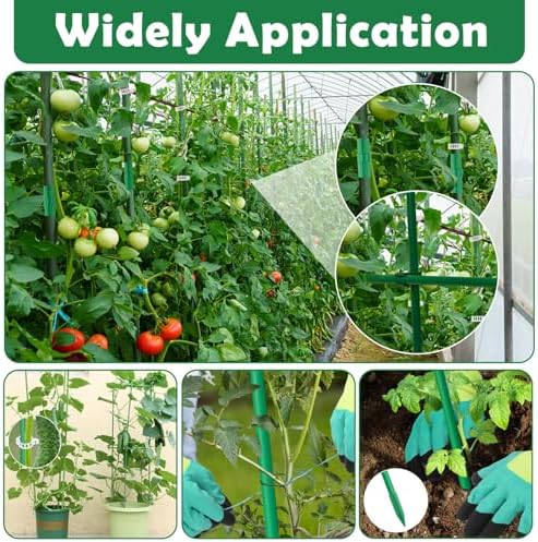 Cludoo 232PCS Garden Stakes Set with 70 Sets Fiberglass Plant Stakes Sticks Supports and Accessories, DIY 4ft 5ft 6ft 7ft Tomato Stakes for Tomato,Vegetables, Pepper, Fences Indoor Outdoor Plants - Image 5