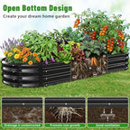 Black Oval Raised Garden Bed / Galvanized Steel Planter Box,6 x 2 x 1FT - Image 4