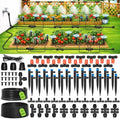 MIXC 250FT Drip Irrigation System Kit, Quick-Connect Garden Misting Watering System with 1/2” 1/4” Tubing Adjustable Nozzles Sprinklers for Indoor Outdoor Garden Potted Plant Lawn Greenhouse by MIXC
