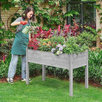 Yaheetech 1pc Raised Garden Bed Outdoor with Legs Horticulture Elevated Wood Planter Boxes w/Stable Rectangle Structure Standing Planter for Vegetables Flowers Herbs Planting,Gray - Image 2