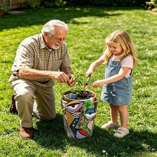 Picasso Abstract Face Planters Flower Pots, Handmade Resin Pots for Plants - Image 6